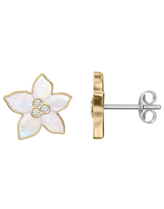 Bijuterii dama, Cercei Fossil Heritage stud cu cubic zirconia si sidef JF04973710, bb-shop.ro