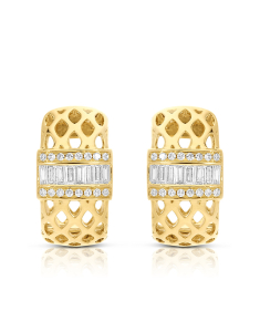 Bijuterii rotunzi, Cercei aur 14 kt rotunzi cu diamante SE53801-Y, bb-shop.ro