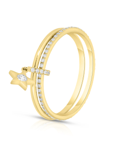 Bijuterii aur 14 kt, Inel aur 14 kt cu diamante SR28760-Y, bb-shop.ro