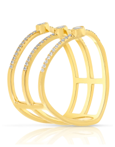 Bijuterii aur 14 kt, Inel aur 14 kt cu diamante SR24486-Y, bb-shop.ro