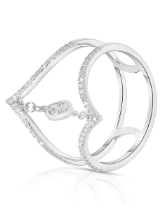 Bijuterii aur 14 kt, Inel aur 14 kt cu diamante SR22109-W, bb-shop.ro