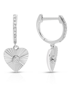 Bijuterii rotunzi, Cercei aur 14 kt rotunzi cu diamante SE57574-W, bb-shop.ro