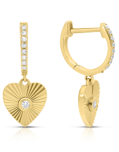 Bijuterii rotunzi, Cercei aur 14 kt rotunzi cu diamante SE57574-Y, bb-shop.ro