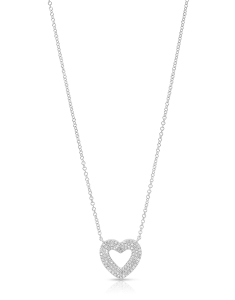 Bijuterii, Colier aur 14 kt cu diamante si inima SN28945-W, bb-shop.ro