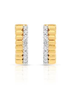 Bijuterii rotunzi, Cercei aur 14 kt rotunzi cu diamante SE55707-Y, bb-shop.ro