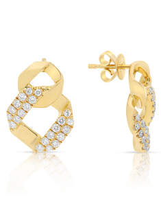 Bijuterii aur, Cercei aur 14 kt stud cu diamante SE47843-Y, bb-shop.ro