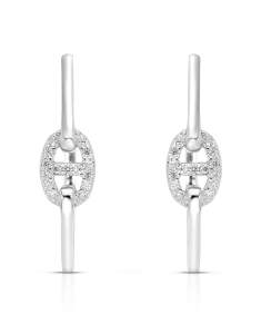 Bijuterii argint, Cercei argint 925 stud lung cu cubic zirconia BB2501001-RH-W, bb-shop.ro