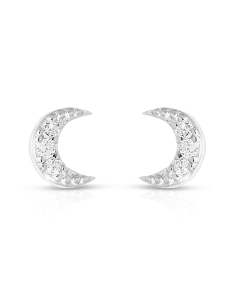 Cercei stud dama cubic zirconia, Cercei argint 925 stud semiluna cu cubic zirconia, bb-shop.ro