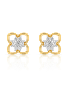 Bijuterii dama, Cercei 365 Love aur 14 kt stud floare cu diamante KI54444W-WD4YP, bb-shop.ro