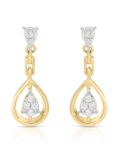 Bijuterii de lux, Cercei 365 Love aur 14 kt stud lung cu diamante FI54189W-WD4YP, bb-shop.ro