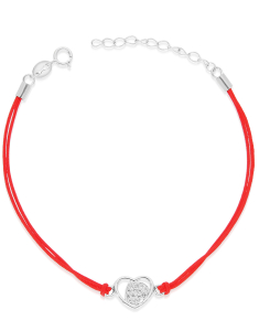 Bratari dama argint, Bratara argint 925 snur cu cubic zirconia si inima PSB1188-RH-R-W, bb-shop.ro