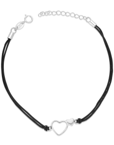 Bratari dama argint, Bratara argint 925 snur cu inima PSB1184-RH-BK, bb-shop.ro