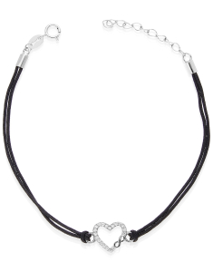 Bratari dama argint, Bratara argint 925 snur cu inima si infinit PSB1482-RH-BK-W, bb-shop.ro