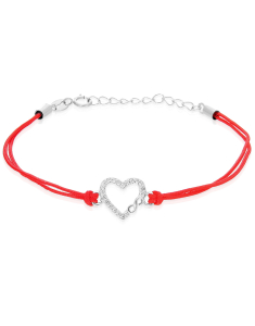 Bratari dama argint, Bratara argint 925 snur cu inima si infinit PSB1482-RH-R-W, bb-shop.ro