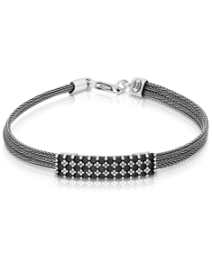 Bratari barbatesti argint, Bratara argint 925 cu cubic zirconia PSB1147-RH-BK, bb-shop.ro