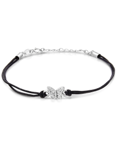 Bratari dama argint, Bratara argint 925 snur cu cubic zirconia si fluture PSB1483-RH-BK-W, bb-shop.ro
