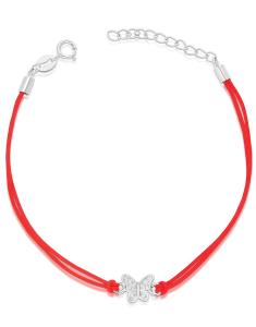 Bratari dama argint, Bratara argint 925 snur cu cubic zirconia si fluture PSB1483-RH-R-W, bb-shop.ro