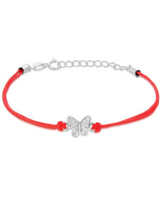 Bratari dama argint, Bratara argint 925 snur cu cubic zirconia si fluture PSB1483-RH-R-W, bb-shop.ro