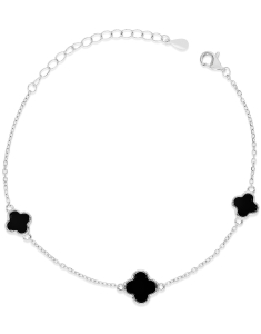 Bratari dama argint, Bratara argint 925 cu floare si onix PSB1486-RH-BK, bb-shop.ro