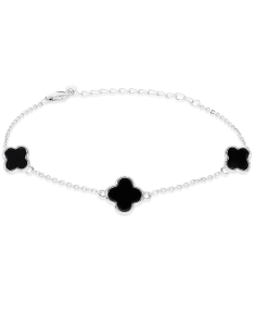 Bratari dama argint, Bratara argint 925 cu floare si onix PSB1486-RH-BK, bb-shop.ro