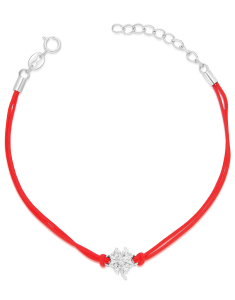 Bratari dama argint, Bratara argint 925 snur cu cubic zirconia si trifoi PSB1484-RH-R-W, bb-shop.ro