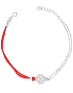 Bratari dama argint, Bratara argint 925 snur cu cubic zirconia si trifoi PSB1485-RH-R-W, bb-shop.ro