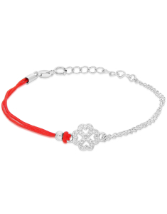 Bratari dama argint, Bratara argint 925 snur cu cubic zirconia si trifoi PSB1485-RH-R-W, bb-shop.ro