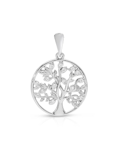 Pandantive dama cubic zirconia, Pandantiv argint 925 copacul vietii cu cubic zirconia PSP0308-RH-W-18mm, bb-shop.ro