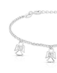 Bijuterii MARIBELLE, Bratara copii Maribelle argint 925 cu cubic zirconia si ingeras PSBK0140-RH-W, bb-shop.ro