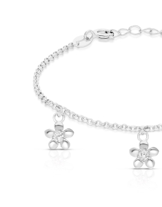 Bijuterii MARIBELLE, Bratara copii Maribelle argint 925 cu cubic zirconia si floricica PSBK0142-RH-W, bb-shop.ro