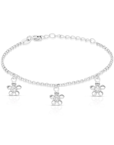 Bijuterii MARIBELLE, Bratara copii Maribelle argint 925 cu cubic zirconia si floricica PSBK0142-RH-W, bb-shop.ro