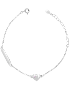 Bratari argint, Bratara copii Maribelle argint 925 cu cubic zirconia si inimioara PSBK0247-RH-P, bb-shop.ro