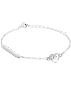 Bratari argint, Bratara copii Maribelle argint 925 cu cubic zirconia si inimioara PSBK0247-RH-P, bb-shop.ro