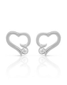 Bijuterii MARIBELLE, Cercei copii Maribelle argint 925 stud inimioara cu cubic zirconia PSOK0085-RH-W, bb-shop.ro