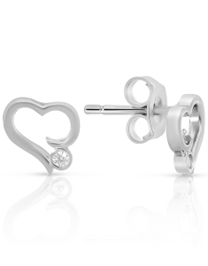 Bijuterii MARIBELLE, Cercei copii Maribelle argint 925 stud inimioara cu cubic zirconia PSOK0085-RH-W, bb-shop.ro