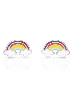 Bijuterii MARIBELLE, Cercei copii Maribelle argint 925 stud curcubeu PSOK0173-RH-MCL, bb-shop.ro