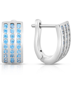 Bijuterii MARIBELLE, Cercei copii Maribelle argint 925 cu cubic zirconia PSOK0175-RH-BL, bb-shop.ro