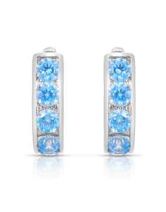 Bijuterii MARIBELLE, Cercei copii Maribelle argint 925 cu cubic zirconia PSOR0275-RH-LT.BL, bb-shop.ro