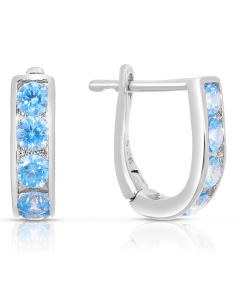 Bijuterii MARIBELLE, Cercei copii Maribelle argint 925 cu cubic zirconia PSOR0275-RH-LT.BL, bb-shop.ro