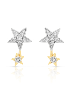 Cercei lungi aur, Cercei Vida I'm Diva aur 18 kt stud lung cu diamante DI48897W-WD8YP, bb-shop.ro