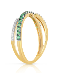 Bijuterii de lux VIDA aur, Inel Vida I'm Diva aur 18 kt cu diamante si smaralde DI49136R-MS8YP, bb-shop.ro