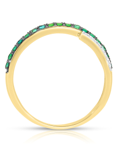 Bijuterii de lux VIDA aur, Inel Vida I'm Diva aur 18 kt cu diamante si smaralde DI49136R-MS8YP, bb-shop.ro