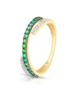 Bijuterii de lux VIDA aur, Inel Vida I'm Diva aur 18 kt cu diamante si smaralde DI49136R-MS8YP, bb-shop.ro