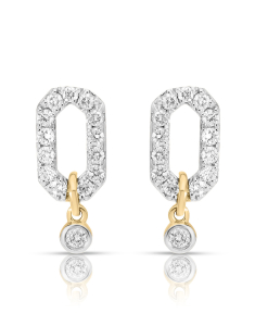 Cercei lungi aur, Cercei Vida I'm Diva aur 18 kt stud lung cu diamante DI49437W-WD8YP, bb-shop.ro