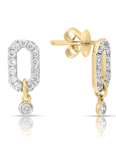 Cercei lungi aur, Cercei Vida I'm Diva aur 18 kt stud lung cu diamante DI49437W-WD8YP, bb-shop.ro
