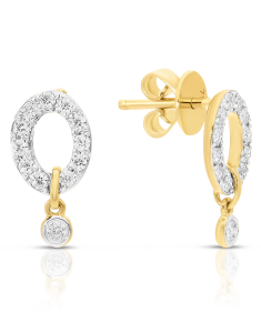 Cercei lungi aur, Cercei Vida I'm Diva aur 18 kt stud lung cu diamante DI49439W-WD8YP, bb-shop.ro