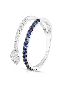 Bijuterii de lux safir, Inel Vida I'm Diva aur 18 kt cu diamante si safire DI48375R-BS8WP, bb-shop.ro