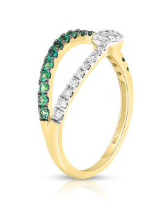 Bijuterii de lux aur, Inel Vida I'm Diva aur 18 kt cu diamante si smaralde DI48377R-EM8YP, bb-shop.ro