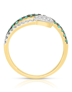 Bijuterii de lux aur, Inel Vida I'm Diva aur 18 kt cu diamante si smaralde DI48377R-EM8YP, bb-shop.ro