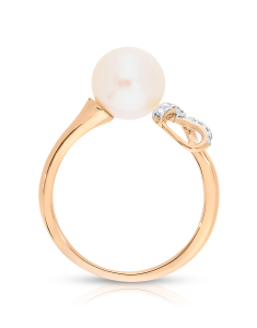 Bijuterii perla de cultura, Inel Vida I'm Diva Pearls aur 18 kt cu diamante si perla de cultura DI49333Q-WP8RP, bb-shop.ro